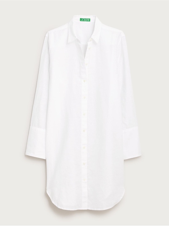 J. Crew Other - J. Crew Linen Cotton Blend Coverup Shirt Dress Size Medium